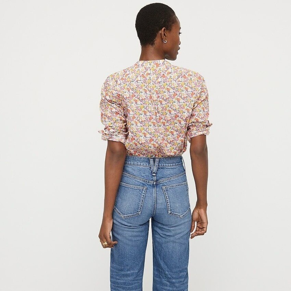 Floral Ruffle-Trim Button-Down Blouse - Pink Multi - Picture 15 of 15
